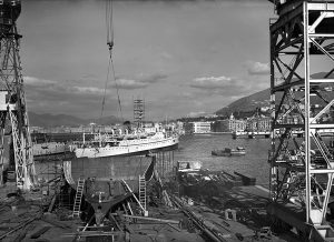 Archivio Fotografico Parisio Fondo Giulio Parisio - Cantieri navali di Castellammare, 1954 ca. Lastra al bromuro d’argento 13x18