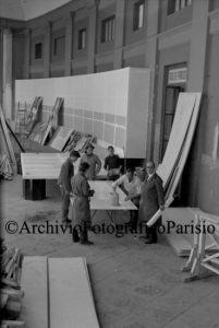 Allestimento per la mostra dell’Acquedotto Campano 1963 - G. Parisio, lastra al bromuro d’argento 6x9
